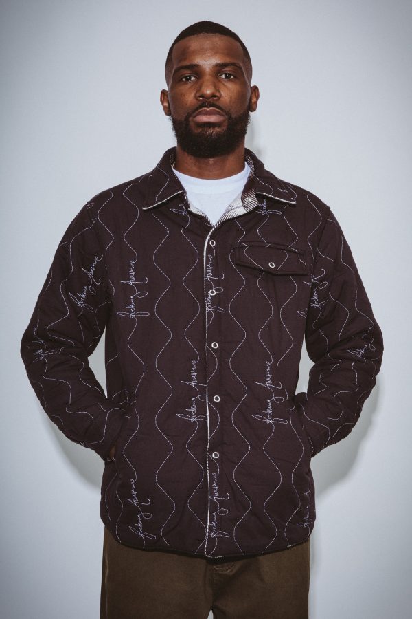 Quilted Reversible Shadow Plaid Overshirt Online - Image 3