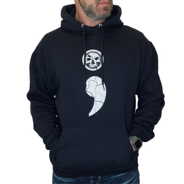 Semicolon Unisex Black Hoodie on Sale