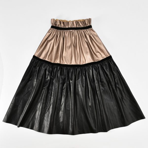 Melange Pleather Swing Skirt Online - Image 3