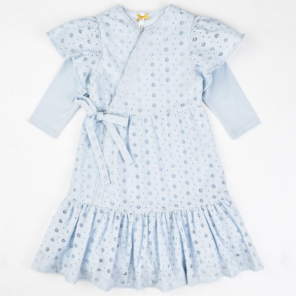 Cotton Lace Wrap Dress Online Hot Sale - Image 2