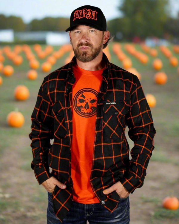 CLOSEOUT The  Torch  Black & Orange Flannel (Hidden Snap Collars) Cheap - Image 2