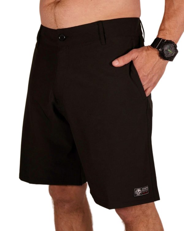 Black Stretch Hybrid Shorts Online - Image 2