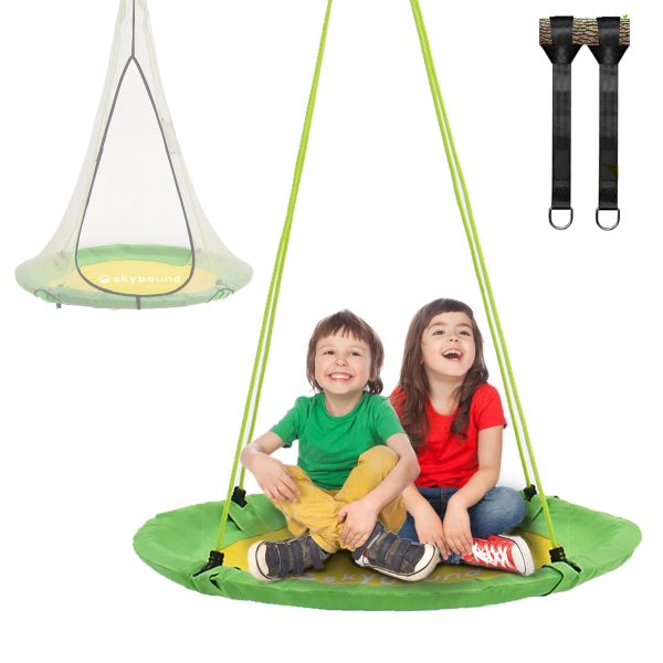 SkyBound 39 Inch Tree Swing - Green Yellow Cheap