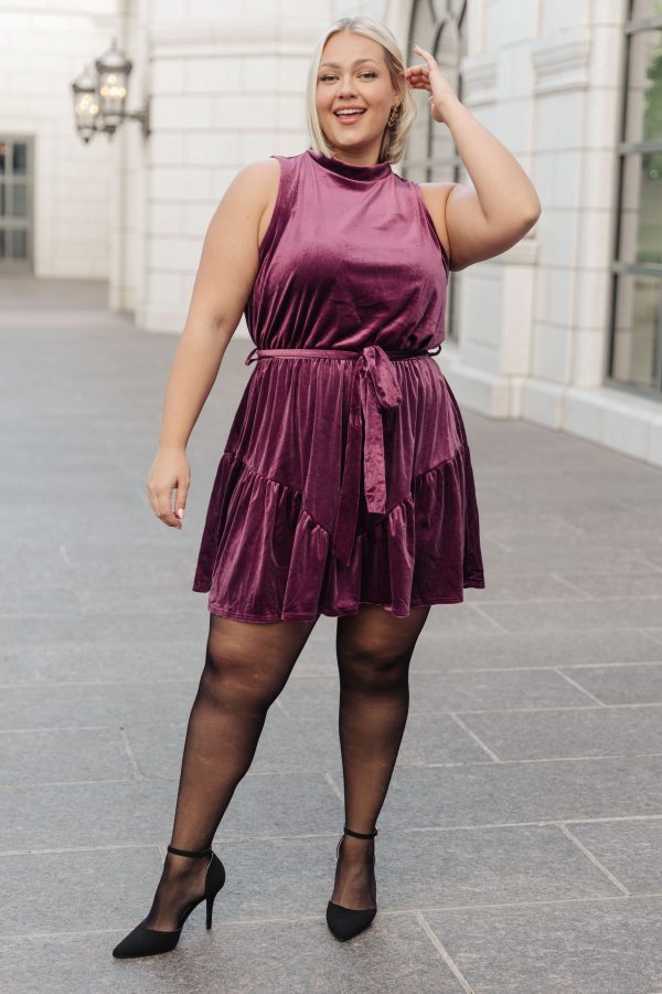 Hazel Blues® |  Tied In A Bow Velvet Dress For Sale - Image 2